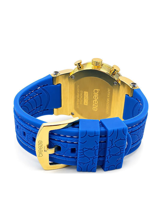 Breeze Women's Watch 46mm Chronograph Battery with Blue Rubber Strap