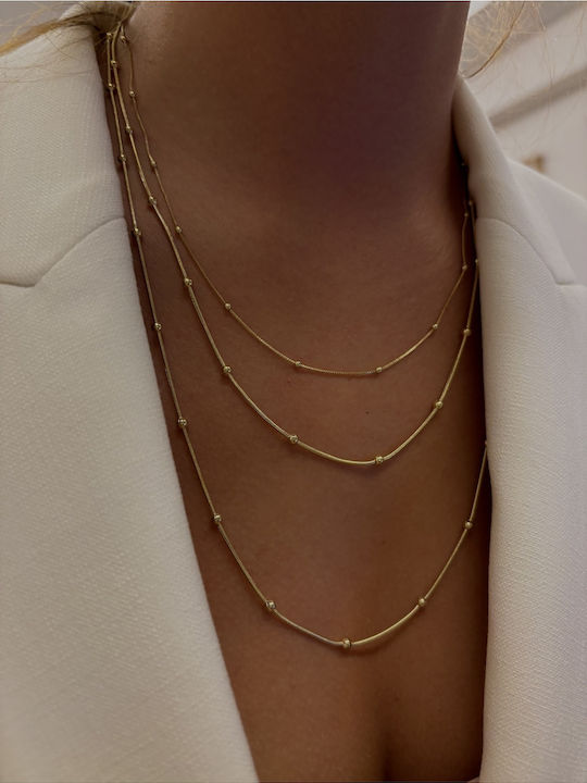 Necklace From Gold Plated Steel