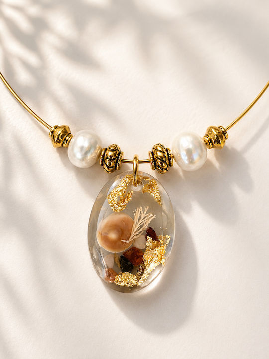 Elle Necklace Eye Made Of Gold Plated Resin