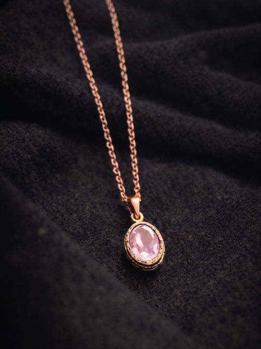 Necklace with Pink Gold Plating Pink