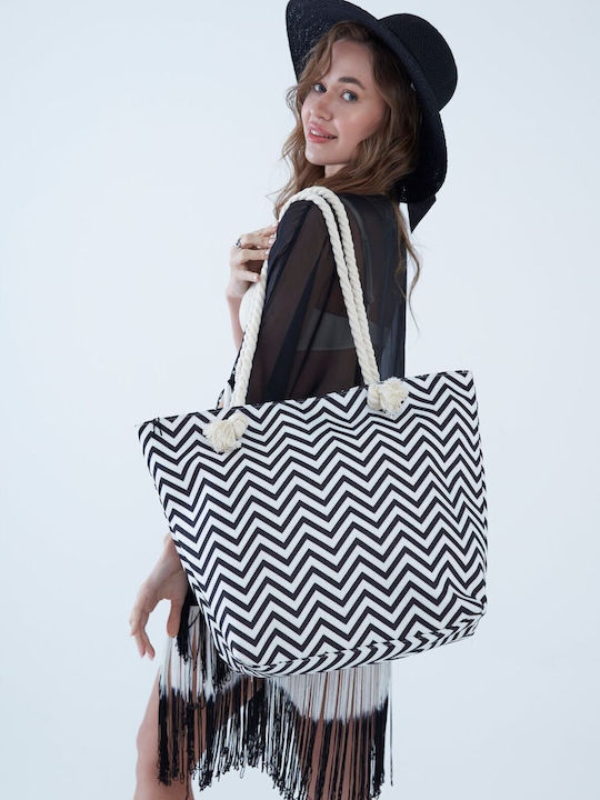Stoff Strandtasche Schwarz