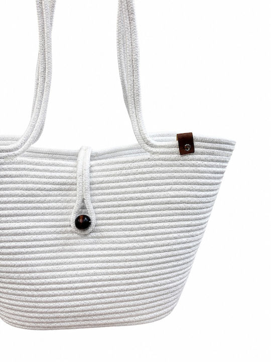 White Wicker Beach Bag