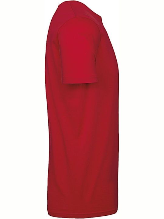 B&C Tu03t Herren Werbebekleidung Kurzärmeliges T-Shirt Rot
