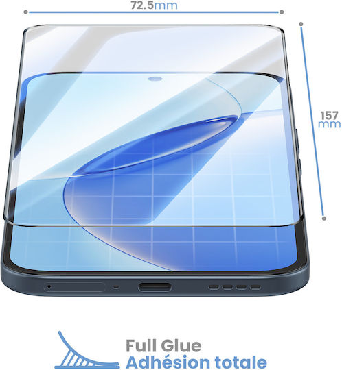 Avizar Screen Protector Realme 16 Pro În Full Glue Sticlă Securizată 5d Marginile Negre Transparente