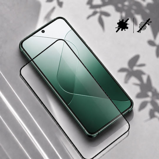 3mk 2er Pack 9h Gehärtetes Glas Xiaomi 14 Hardy Hardura Applikator Rahmen Schwarz Transparent