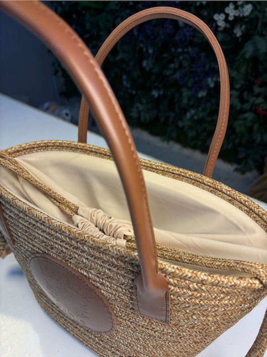 Wicker Beach Bag Brown