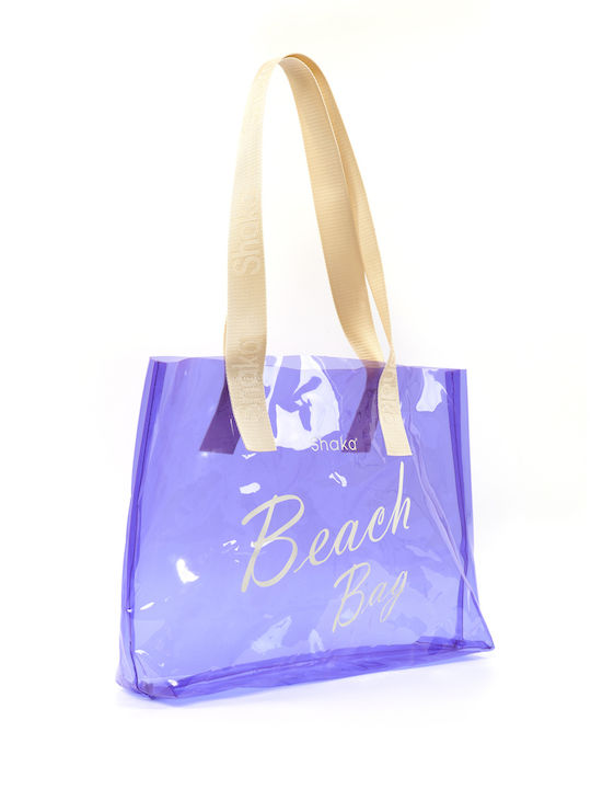 Kunststoff Strandtasche mit Hut Lila