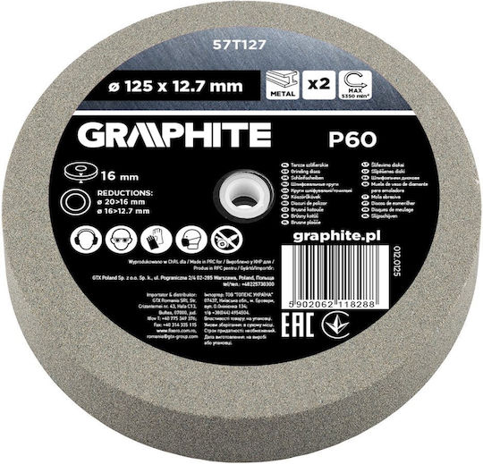Graphite Grinding Discs 125 X 20 16 12.7 X 16 Mm P60 2 Pcs