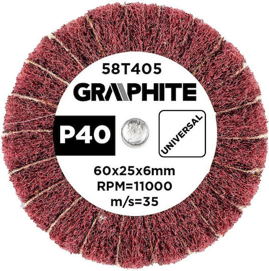 Graphite Абразивен Диск Flap Нетъкан Опашка 60 X 25 X 6 Мм P40