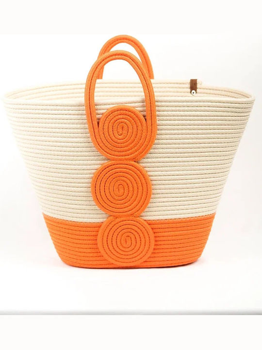 Wicker Orange Beach Bag