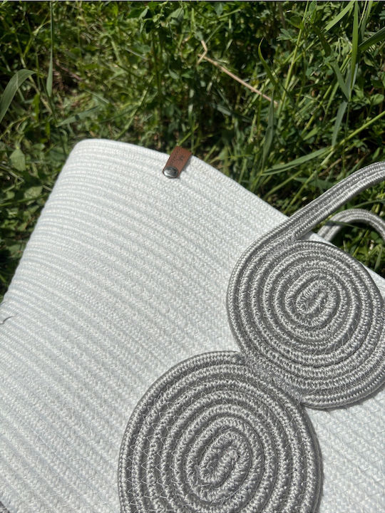 Wicker Grey Beach Bag