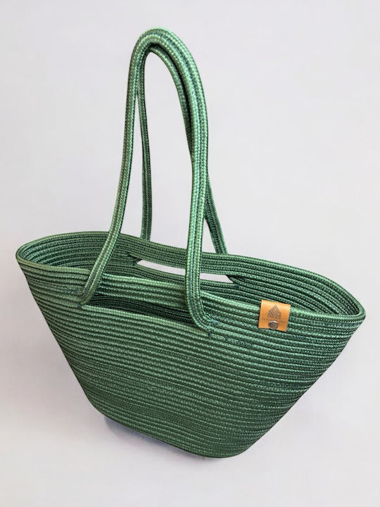 Enpapa Strandtasche Wasserdicht Korbweide Grün