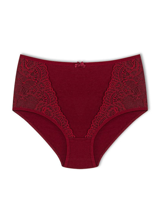 Baumwoll Hohe Taille Damen-Slip MultiPack mit Spitze Baumwoll