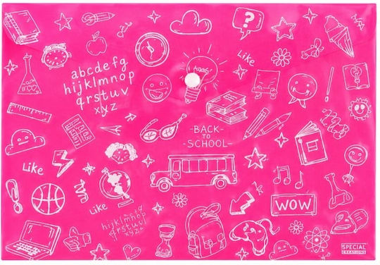 Φάκελος Κουμπί Α4 Doodle Bag Blue