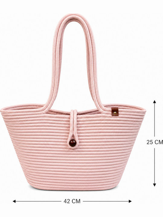 Geantă De Plajă Din Wicker Roz Enp-019516-V7543
