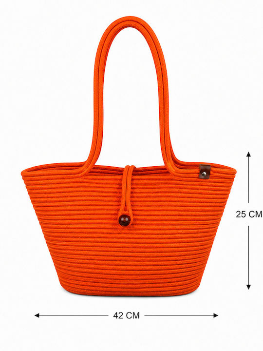 Wicker Orange Beach Bag