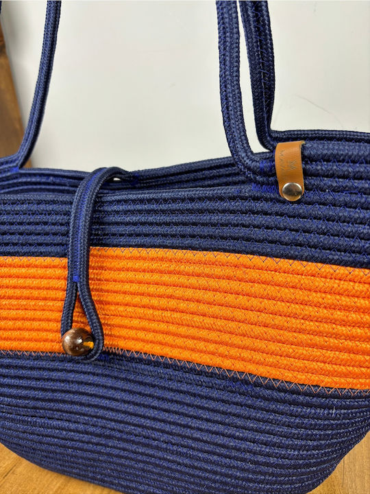 Wicker Orange Beach Bag