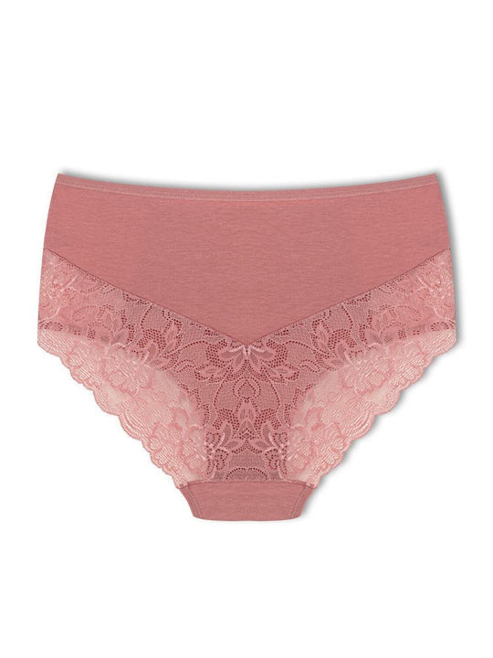 Baumwoll Hohe Taille Damen-Slip 3er Pack mit Spitze