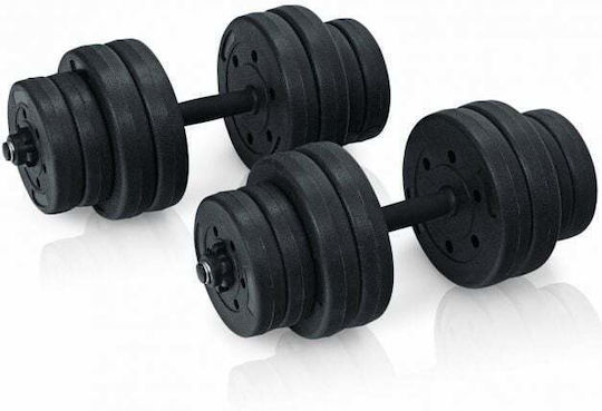 Costway Set de gantere cu bară Greutate totală 30kg Reglabile