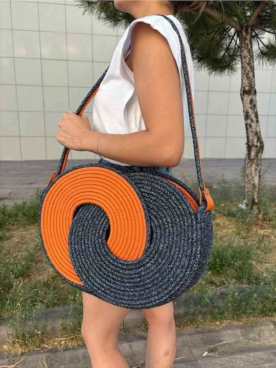 Wicker Orange Beach Bag