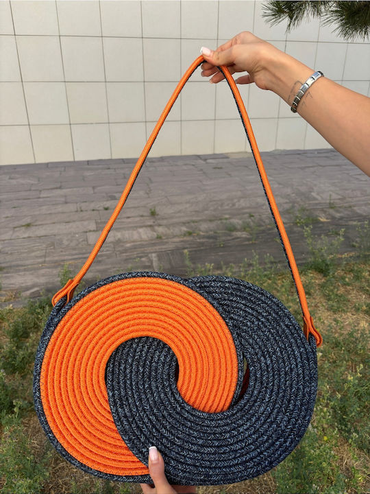 Wicker Orange Beach Bag