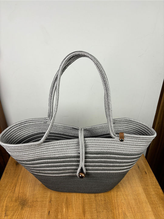 Wicker Grey Beach Bag