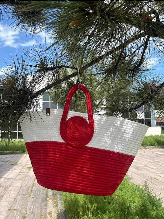 Geantă De Plajă Din Wicker Roșie