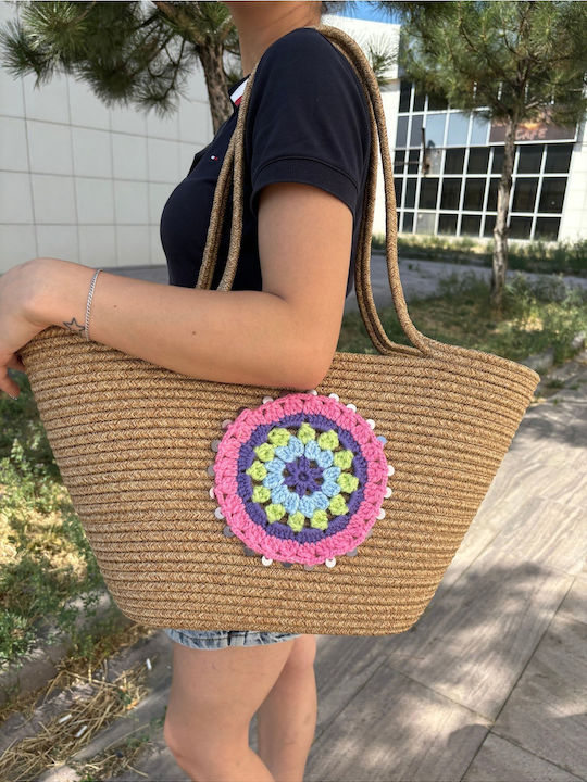 Wicker Multicolour Beach Bag