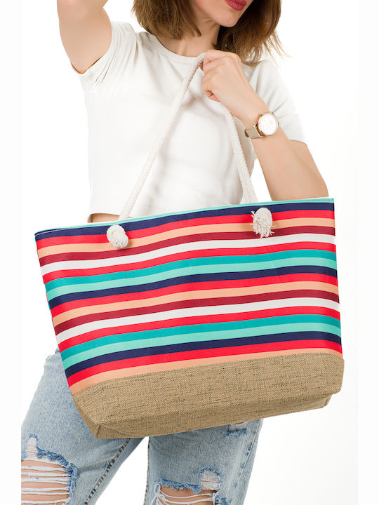 Wicker Red Beach Bag
