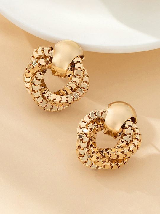 Gold Plated Earrings with Stones