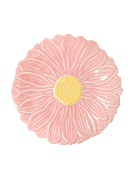 Easylife Shallow Porcelain Pink Plate With Diameter 16cm