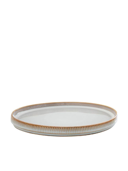 Easylife Servierplatte Rund Keramik Beigefarbe 26cm