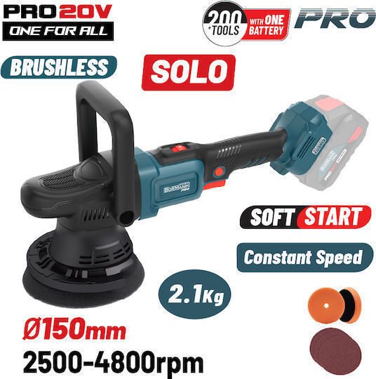 Bormann Pro BBP5345 Въртящ Се Аполиращ Уред Brushless 20V Solo с Скорост 2500-4800rpm и Регулиране На Оборотите