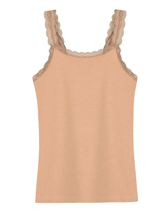 Sleeveless Cotton Brown Women's Undershirt