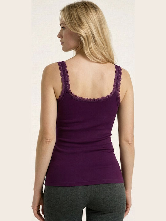 Sleeveless Cotton Purple Women's Tank Top