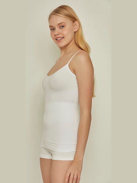 Αμάνικο Λευκό Γυναικείο Φανελάκι