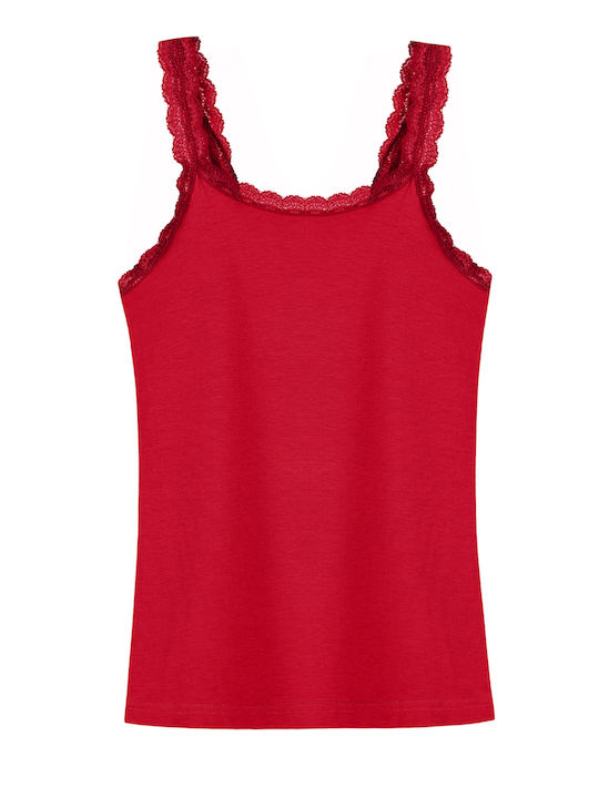 Sleeveless Cotton Red Women's Undershirt