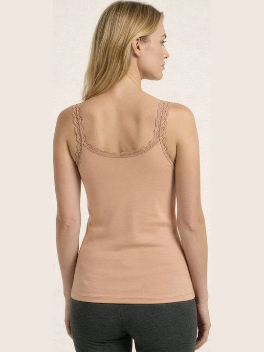 Sleeveless Cotton Brown Women's Undershirt