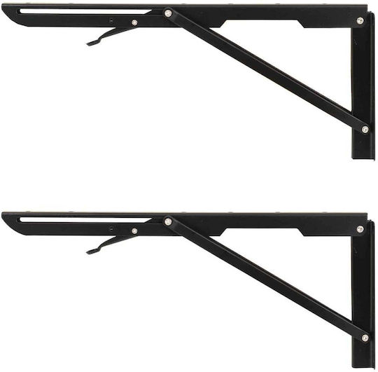 Raft De Colț Pliabil Din Metal În Culoare Neagră 2 Bucăți ZTS8134B