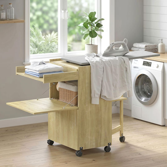 HomCom Bügelbrett Für Dampfbügeleisen Zusammenklappbar 87x41cm