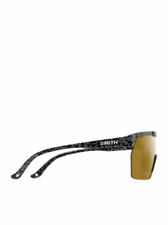 Smith Unisex Sunglasses With Grey Frame And Grey Polarized Mirror Lens