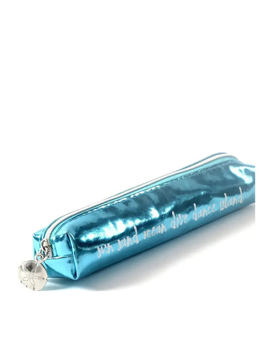 Women's Cosmetic Bag Sanddollar Seabreeze 504-6-1 B17830 Pencil Case Water-repellent Pvc Xs 18.5 X 3 Cm Metallic Turquoise