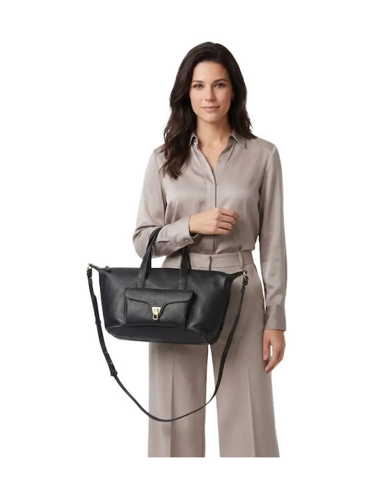 Leder Damen Berufstasche Schwarz