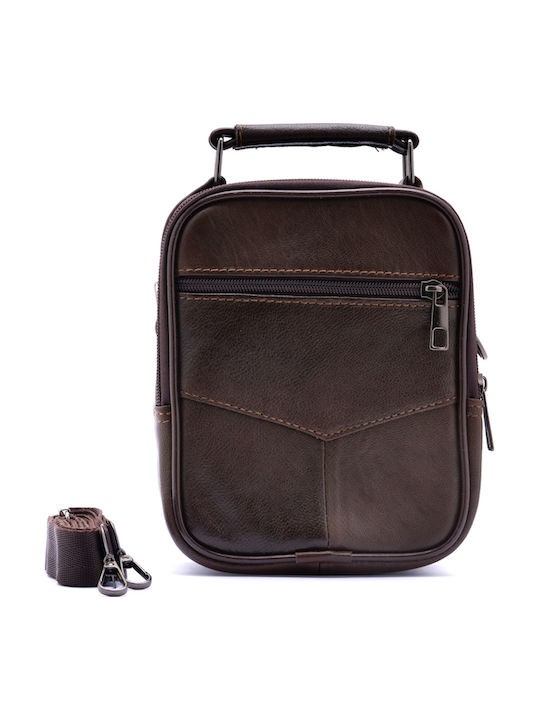 Leather Men's Handbag Brown