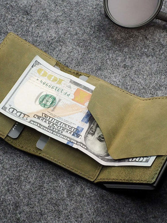 Hiker Кожено мъжко портмоне с RFID Зелен