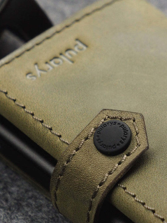 Hiker Кожено мъжко портмоне с RFID Зелен