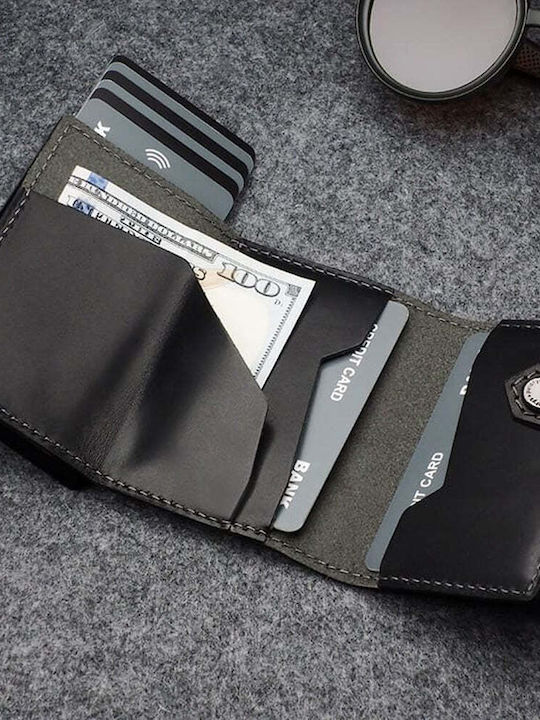 Hiker Leder Herrenbrieftasche mit RFID Schwarz