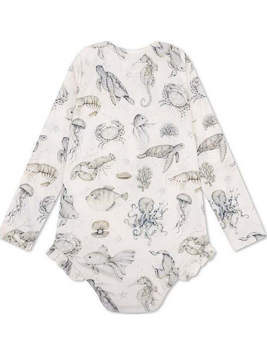 Swim Essentials Kids One-Piece Swimwear With Long Sleeve Girls Sea Life