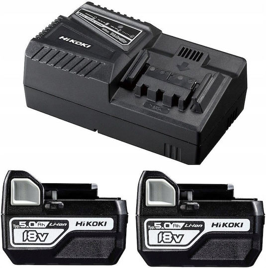 Hikoki KC18DD Сет Двигател за бормашина & Ударна бормашина 18V с 2 батерии 5Ах