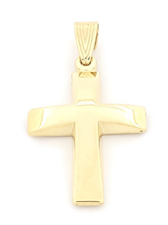 Männlicher Vergoldeter Kreuz 14K Beidseitig mit Kette